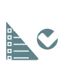 Icon of a checklist with four lines and checkboxes on the left, next to a large circle containing a checkmark, symbolizing completed tasks or approval.